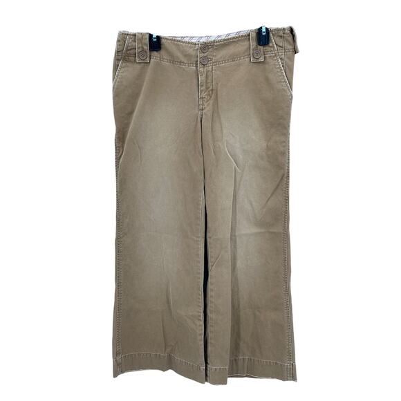 Vintage‎ Abercrombie 1892 Pants Women 10 Short Khaki Chino Wide Leg Utility Y2K - Picture 1 of 6